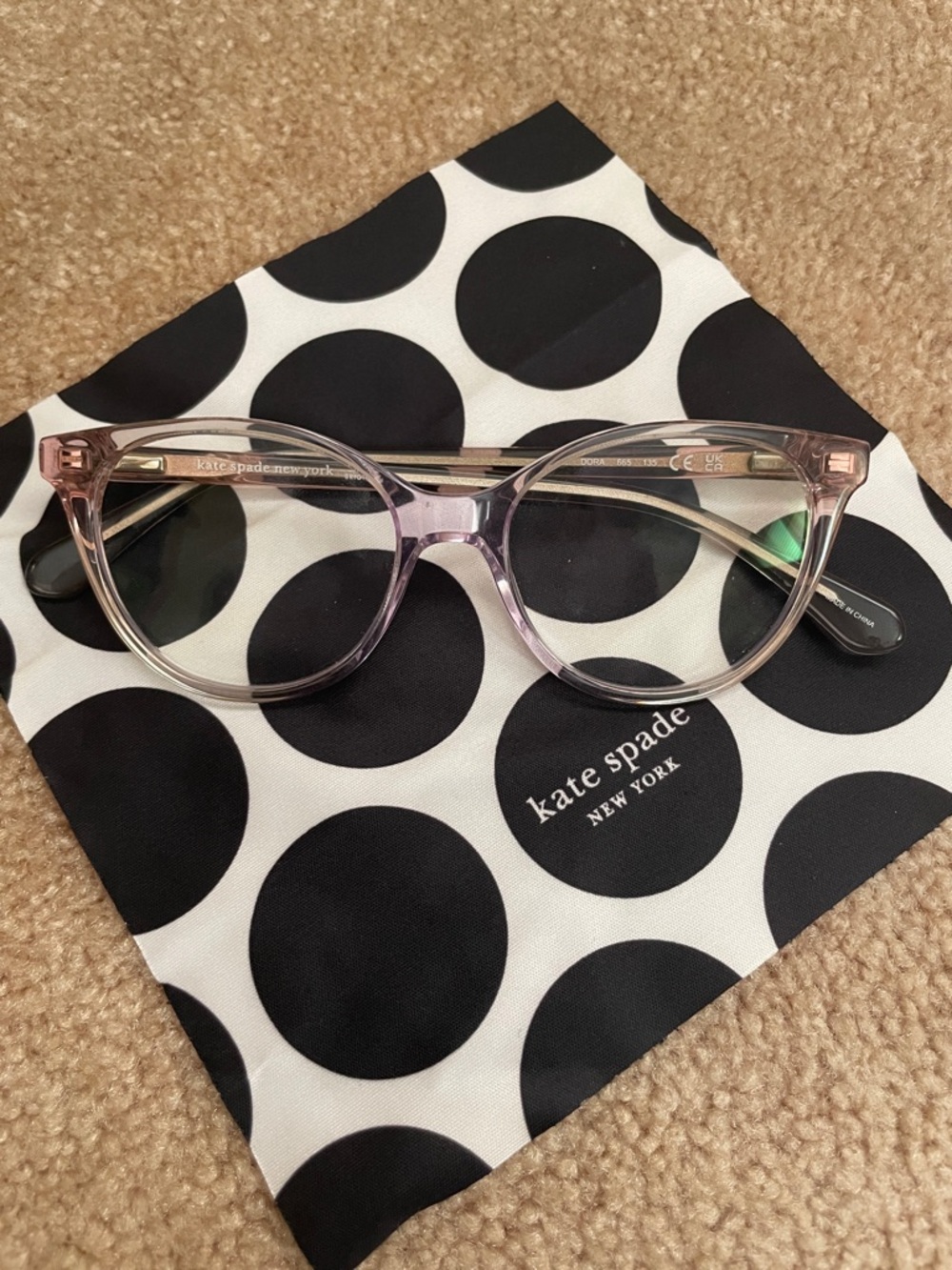 kate spade Kids Dora Frame Glasses in pink-lilac